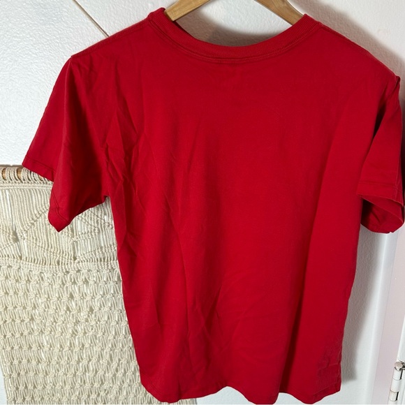 Anthropologie Ping Pong Surf Club Red Le Surf Cotton T-Shirt - Picture 7 of 8